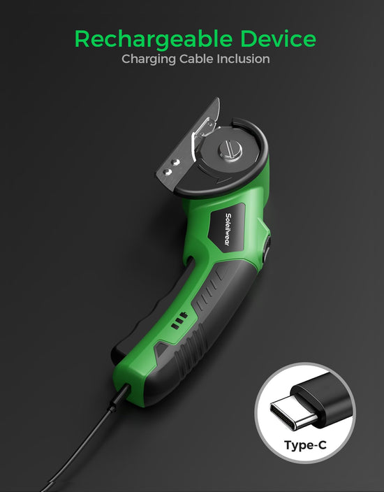Cordless electric scissors - rechargeable with LED light and safety lock