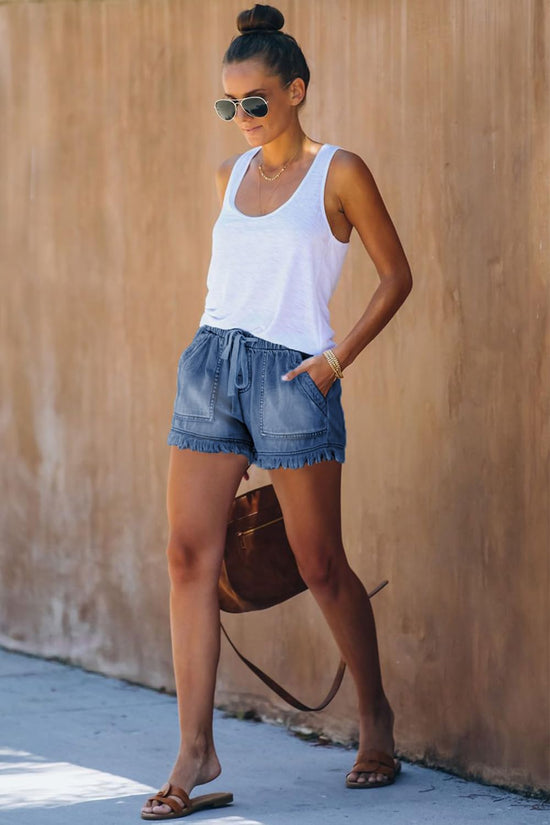 YOCUR womens shorts with elastic waist and drawstring