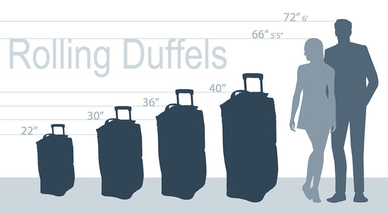 Rockland duffel bag — 22 inch rolling design in black