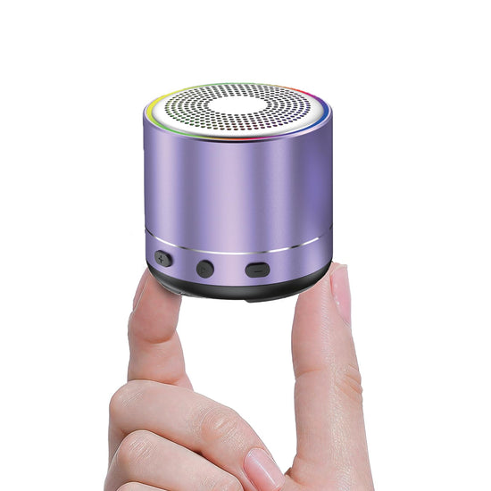 buwy Small Speaker,2026 Brief Design Portable Bluetooth Speaker with Loud Stereo Sound and Robust Bass, Mini Speaker Easy to Carry, IPX7 Waterproof Speaker for Shower, Room Purple