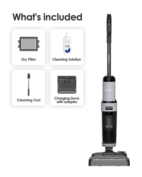 Tineco ifloor wet dry vacuum cleaner — vacuum and mop in one with powerful suction and long runtime