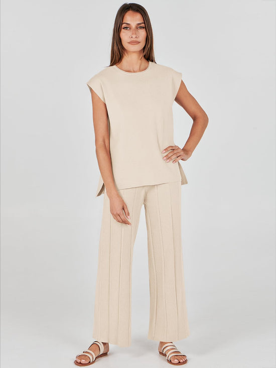 ANRABESS coordinated outfit — summer knit sweater vest and pant set for vacation