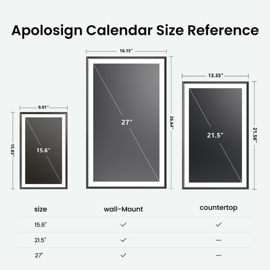 ApoloSign digital calendar - dual mode with Google Play and multi-calendar sync