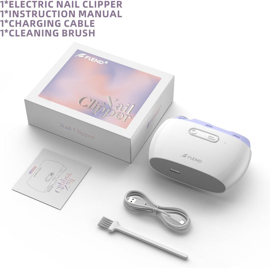 Electric Nail Clipper, Electric Nail Trimmer Suitable for Children, Adults, and Elderly, Automatic Nail Clipper with 2 Adjustable Speeds, Nail Clippers with LED Light and Chip Storage Box