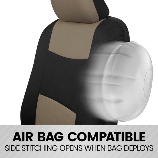 BDK vehicle seat cover set with front and rear split bench design