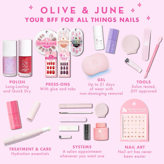 Olive & June gel mani system set — easy at-home manicure kit with LED lamp and tools