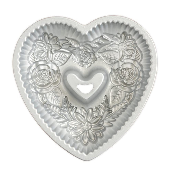 Nordic Ware baking pan — wildflower heart design