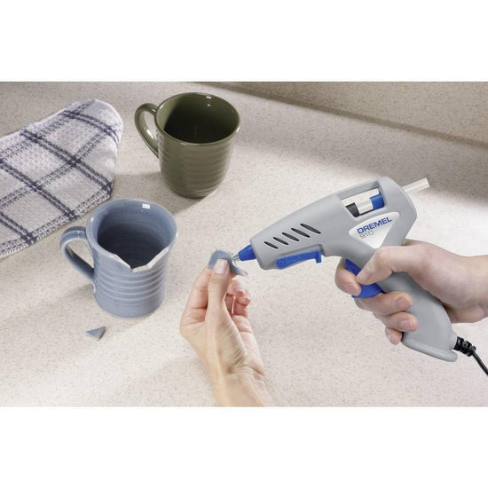 Hot glue gun — Precision tip with three multi-purpose glue sticks