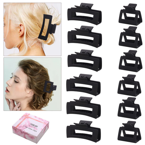Alemaky hair clips - 12 pack square claw clips with strong hold for all hair types