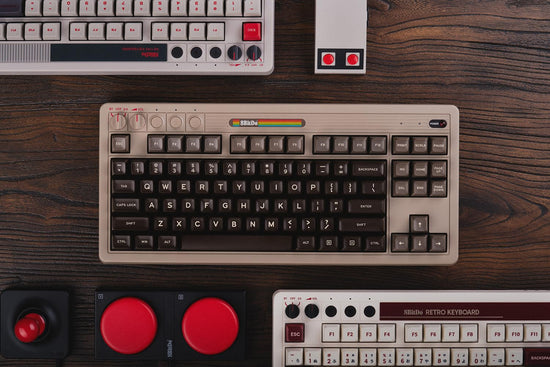 8BitDo mechanical keyboard — Bluetooth and USB-C connectivity with hot swappable keys