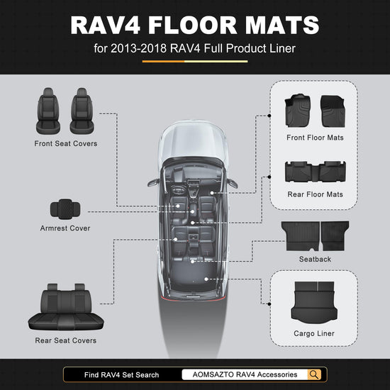 AOMSAZTO vehicle mat - Custom fit TPE cargo mat for 2013-2018 Toyota Rav4