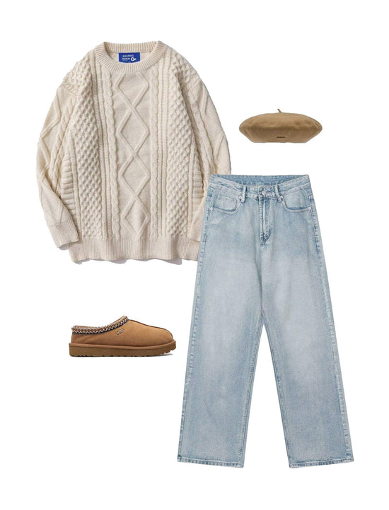 Aelfric Eden oversized knit sweater - unisex woven crewneck design