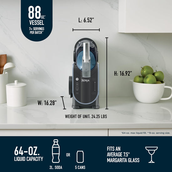 Ninja slushi machine — rapid chill technology with easy fill vessel and preset programs