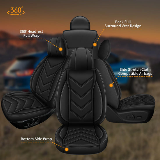 AOMSAZTO vehicle seat cover - custom fit waterproof leather for Jeep Cherokee 2014-2026.