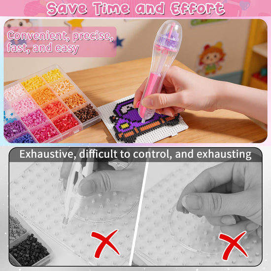 Myfivo fuse beads pen - time saving design with non-slip grip and high capacity chamber