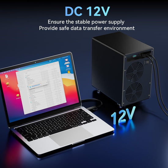 CENMATE hard drive enclosure — Aluminum 6 bay with cooling fan and USB A/C 3.2 Gen 2