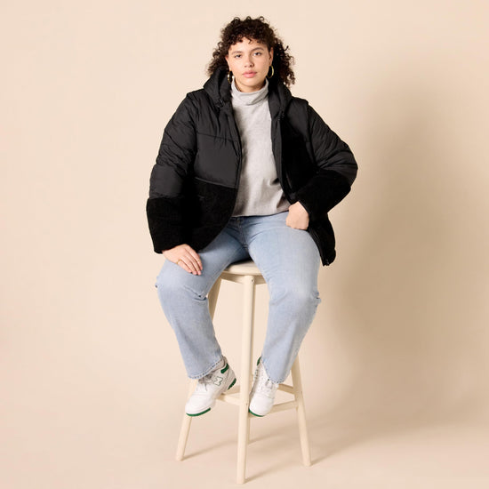 Amazon Essentials outerwear - women's full-zip sherpa fleece hooded puffer jacketAmazon Essentials outerwear - women's full-zip sherpa fleece jacket