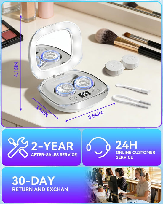 Contact lens cleaner — Rechargeable ultrasonic cleaning with smart modes and 50KHz motor