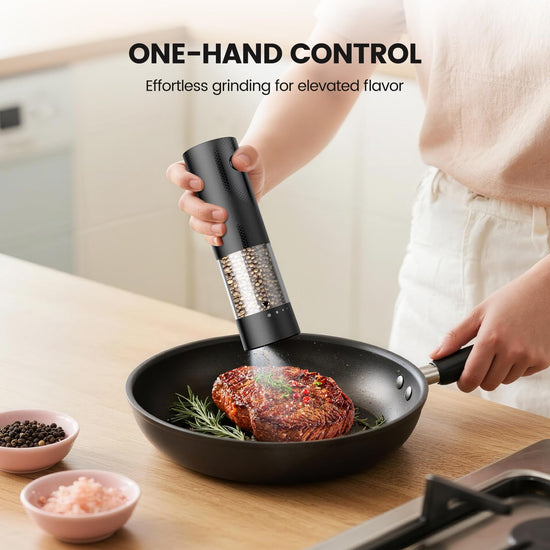 Seasoning mill — Rechargeable electric grinder set with adjustable coarseness