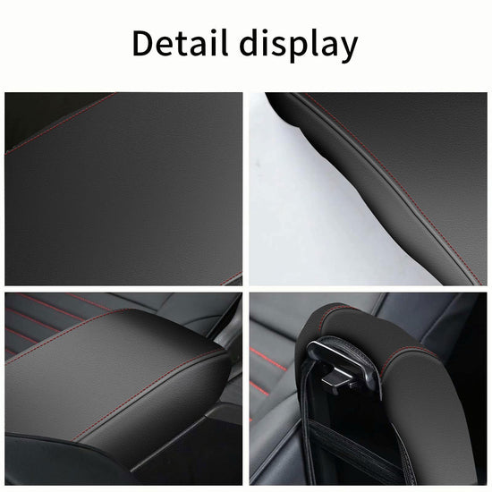 AOMSAZTO console covers — Armrest covers for 2016-2021 Hyundai Tucson with red stitches