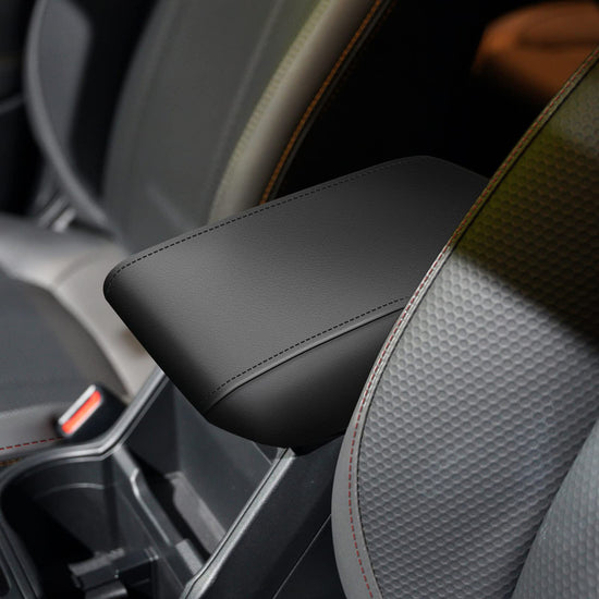 AOMSAZTO console covers - Armrest covers for 2019-2025 Subaru Forester in black with black stitches