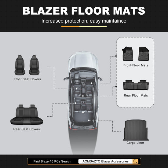 AOMSAZTO vehicle mat — all weather floor liner for Chevy Blazer 2019-2026