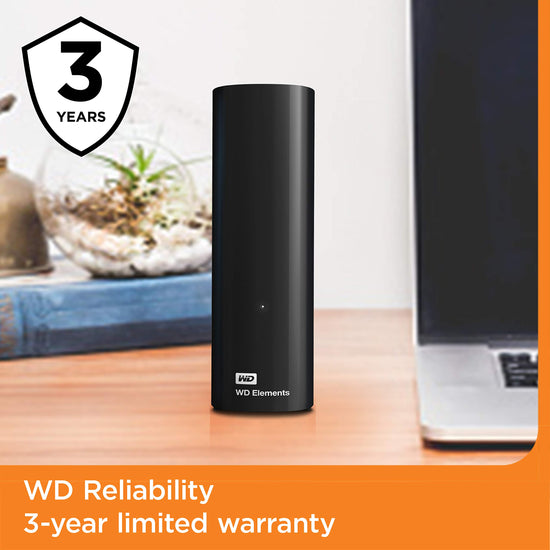 Computer drive or storage — Western Digital 8TB Elements external hard drive, black