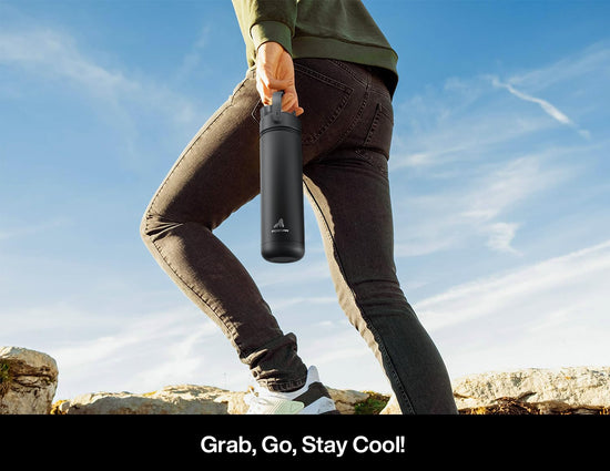 POWCAN thermos with 2-in-1 straw and spout lid