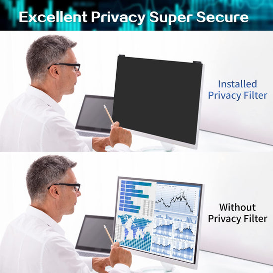 Verponity Computer Privacy Screen Filter 22 Inch, 9H Hardness Hanging Computer Screen Privacy Shield Compatible with 16:10 Widescreen Monitor, Eye Protection and Blue Light Blocks