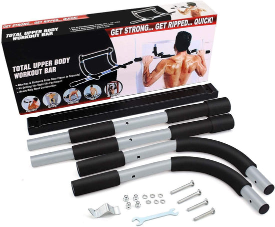 Upgrade Pull Up Bar for Doorway — Max capacity 330 lbs portable workout bar for strength training.
