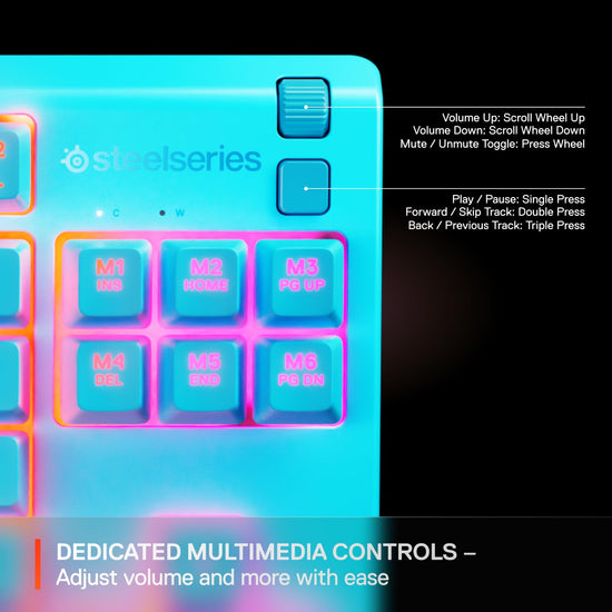 SteelSeries RGB gaming keyboard — Tenkeyless design with 8-zone illumination.