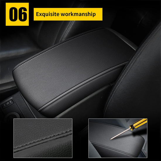 AOMSAZTO console covers - Armrest covers for 2012-2017 Toyota Camry with black stitches