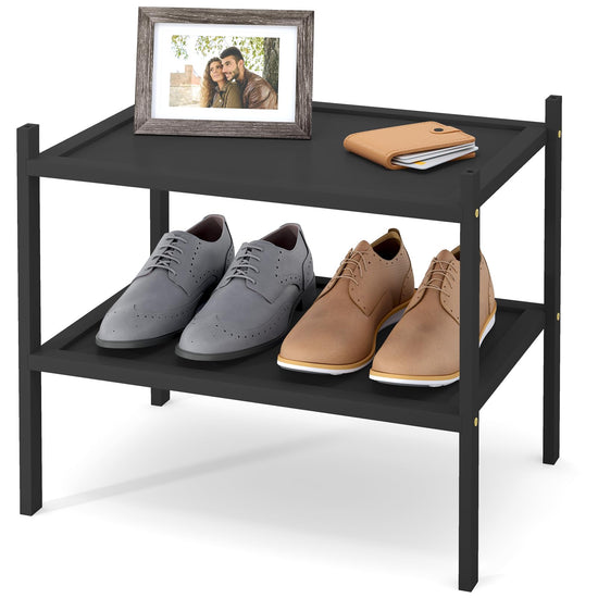 Shoe rack - bamboo material for stylish storage