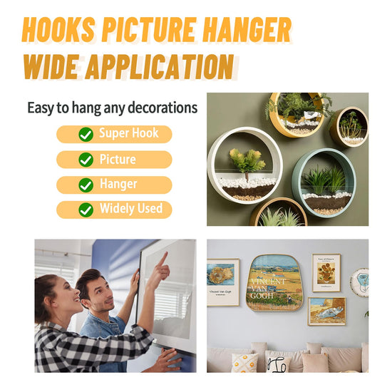 FURHUA storage hook - versatile picture hanging kit for walls and office use