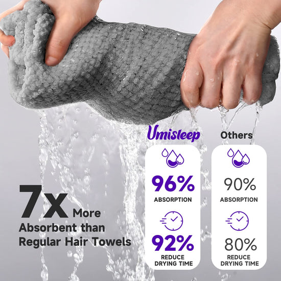 Umisleep towel — extra large microfiber hair towel for long, curly, thick hair