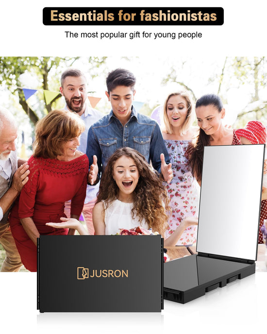 JUSRON home mirror — 360 viewing angle with anti-fog HD glass
