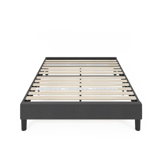 ZINUS Curtis bed frame — Upholstered design with wood slat support