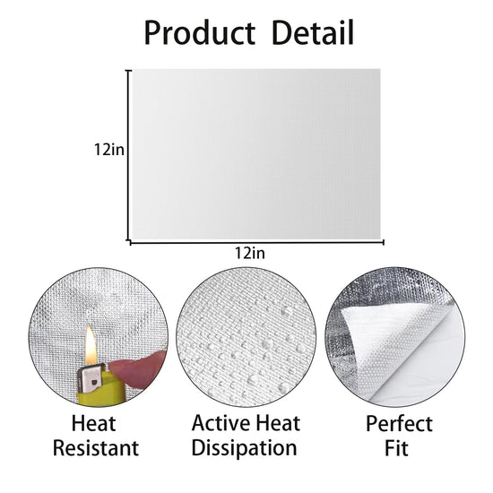 Automotive Heat Shield 12x12, Aluminized Heat Resistant Mat for Exhaust