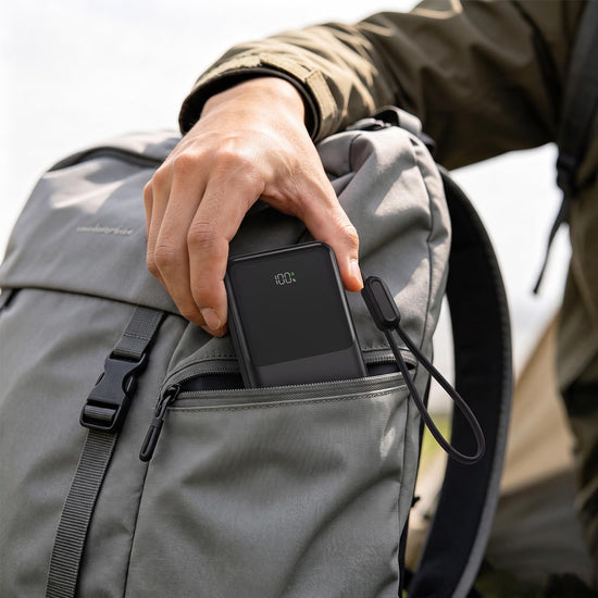 HENGKU Portable Power Bank Fast 22.5W PD Charging 10000mAh Built-in Cables, Type C Flight Safe, Z01C