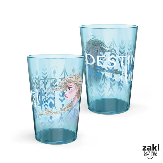 Zak Designs nesting tumbler set — Durable plastic cups with fun artwork, 4-pack
