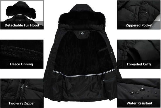 GOLDLADIES women's winter coat — long waterproof parka for cold weather