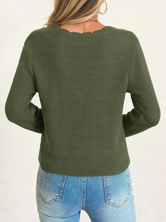 Saodimallsu women's v neck cardigan sweater — cropped boho knit design