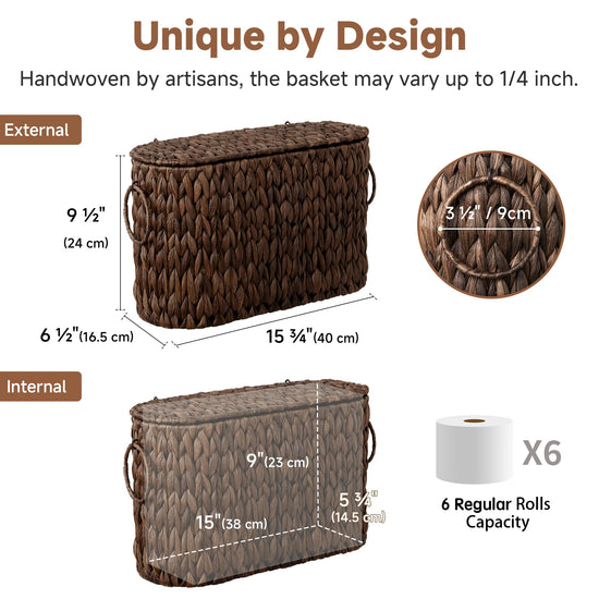StorageWorks toilet paper holder — stores up to 6 rolls.