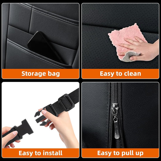 AOMSAZTO vehicle seat cover - Custom fit faux leather black for Ford Mustang 2015-2026