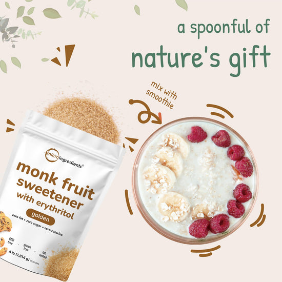 Golden Monk Fruit Sweetener — No after taste and keto friendly natural sweetener for drinks and baking
