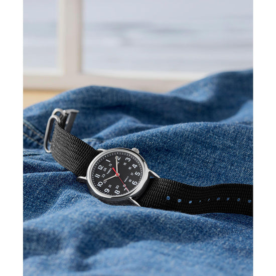 Timex Weekender watch — 38mm unisex design with INDIGLO backlight and nylon strap