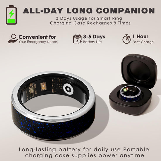 CEVSTHO Smart Ring Fitness Tracker, Heart Rate&Sleep Tracker with SpO2