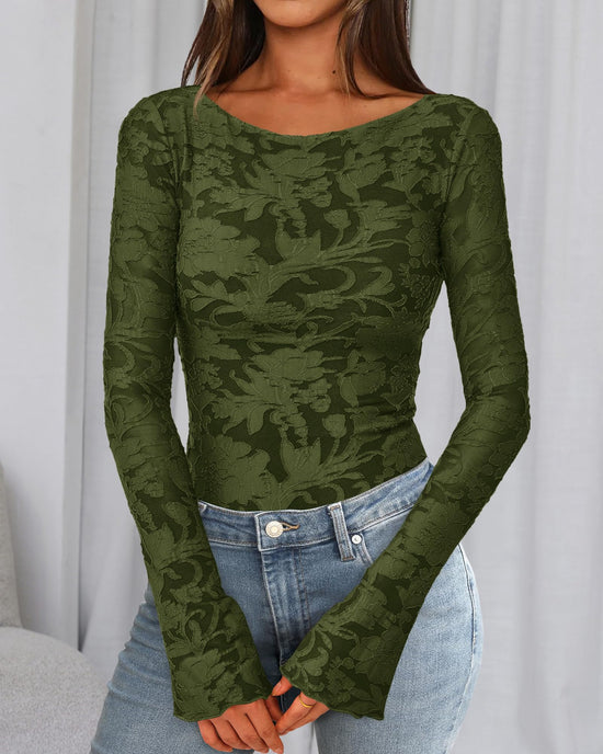 BTFBM shirt — trendy floral long sleeve top for women