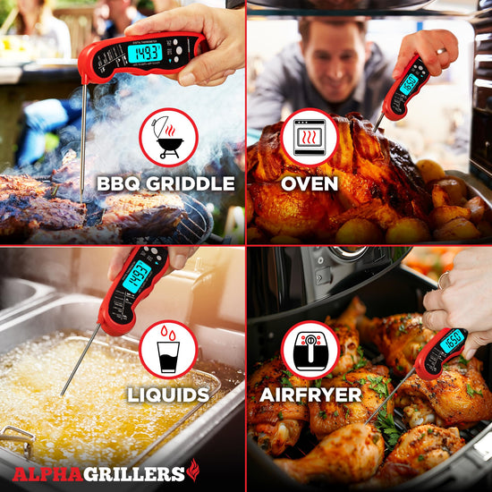 Alpha Grillers meat thermometer – instant read digital cooking thermometer for grilling