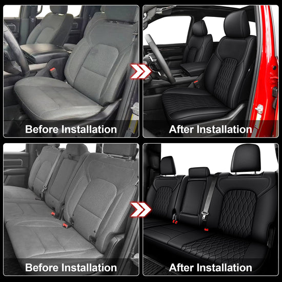 AOMSAZTO vehicle seat cover - Custom fit leather for Dodge RAM 1500 2019-2026